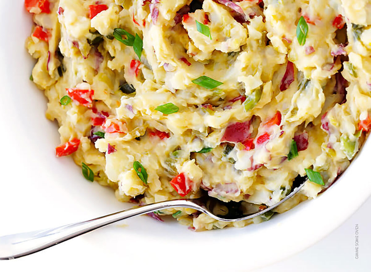 tex mex mashed potatoes with fresh veggies