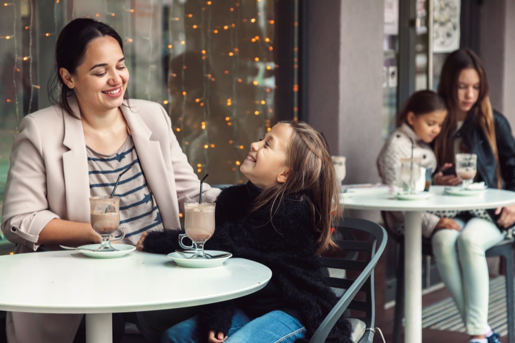 mother and daughter at cafe Moms Should Never Say