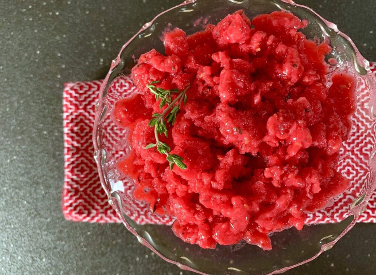 raspberry thyme granita