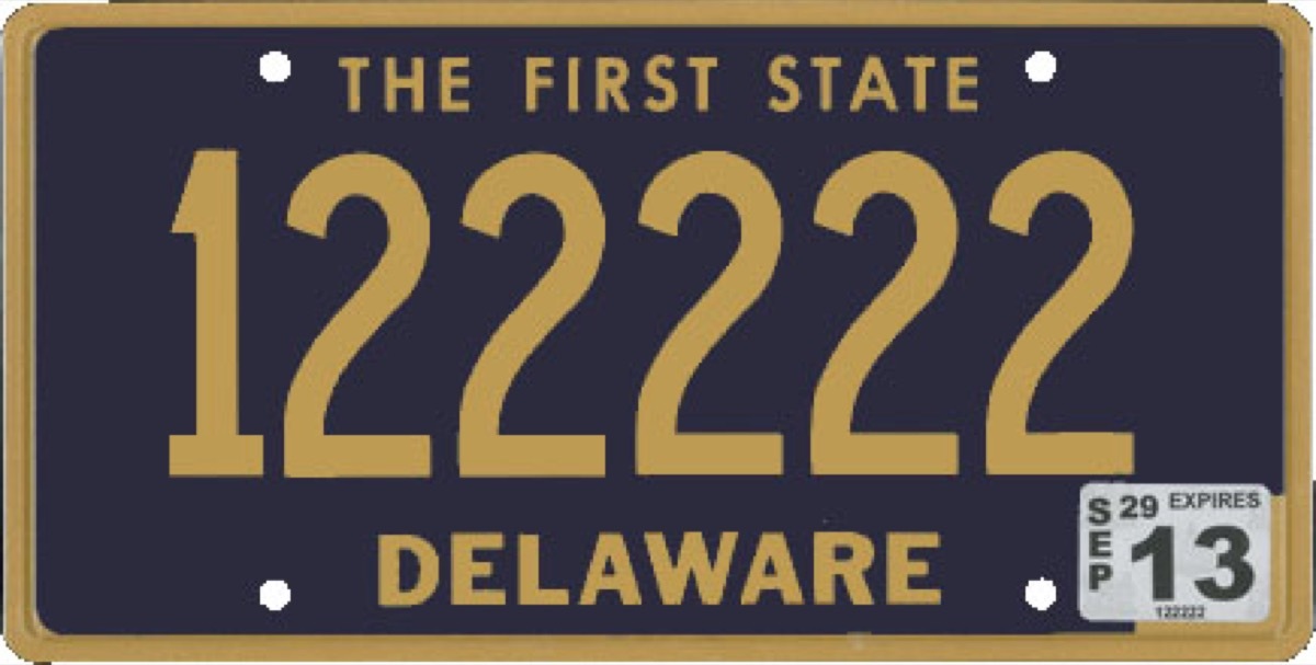 delaware license plate