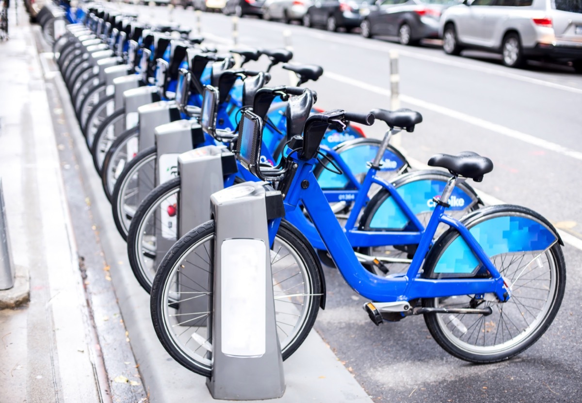 Row of Citi Bikes