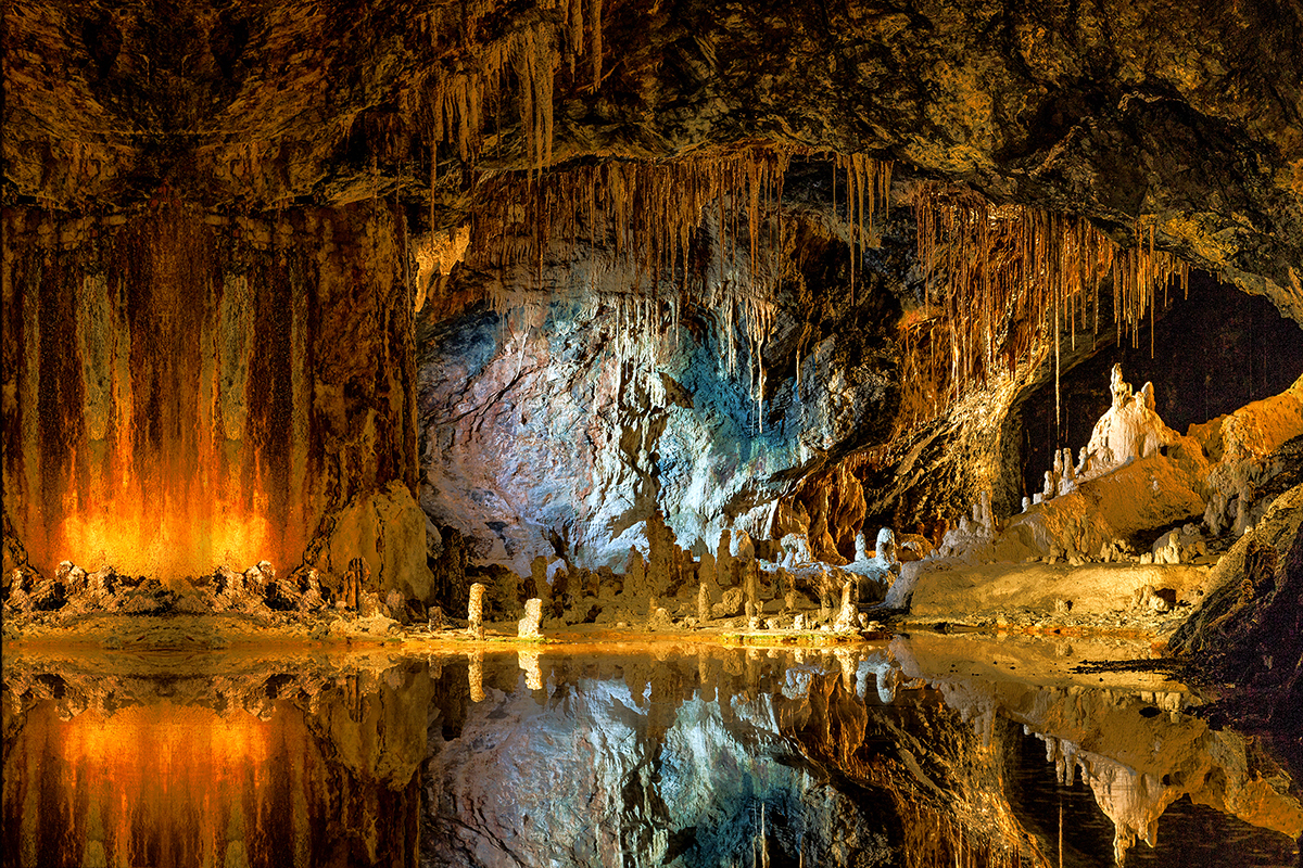 the fairy caverns in Germany with colorful minerals