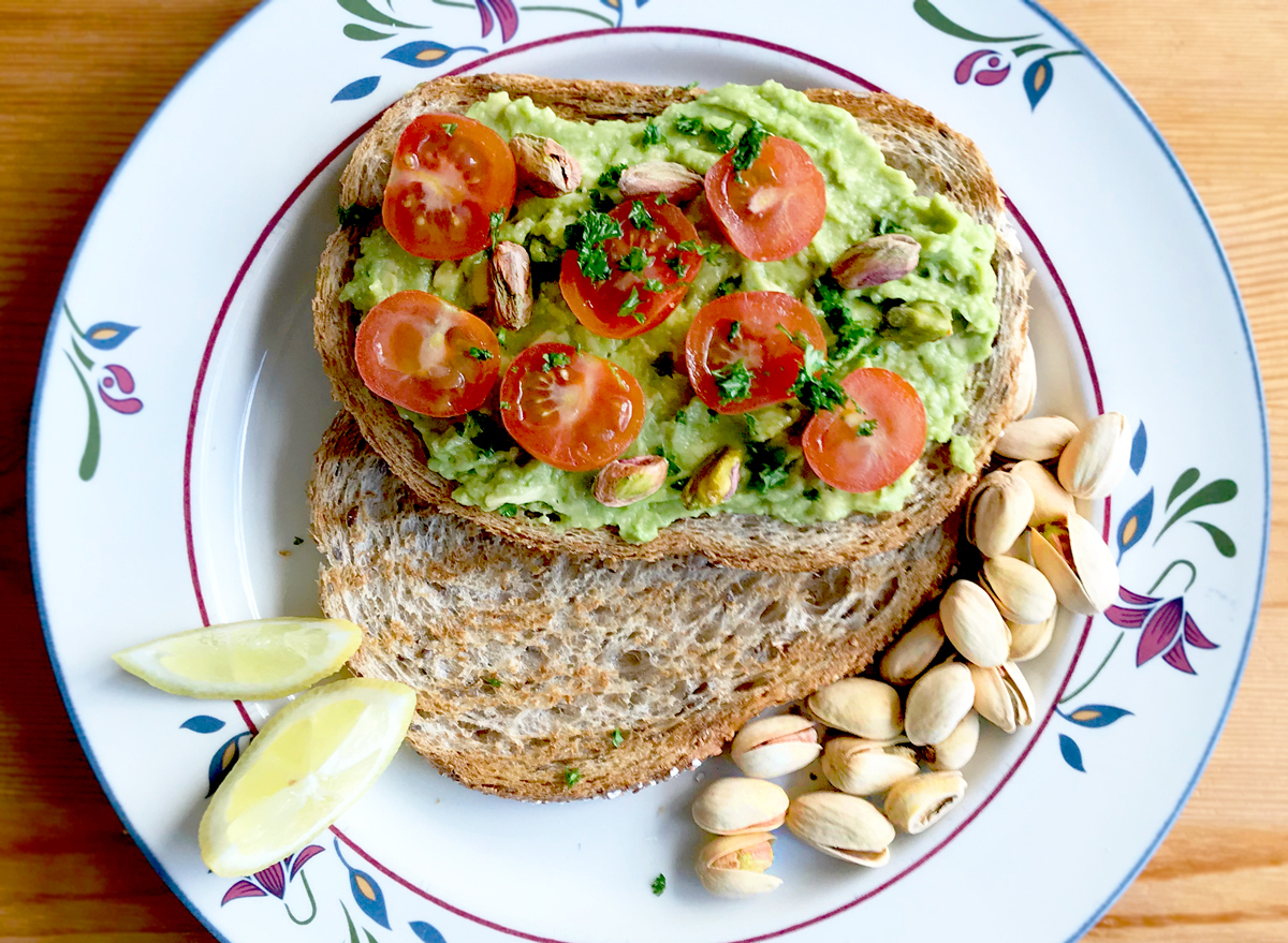 avocado pistachio toast