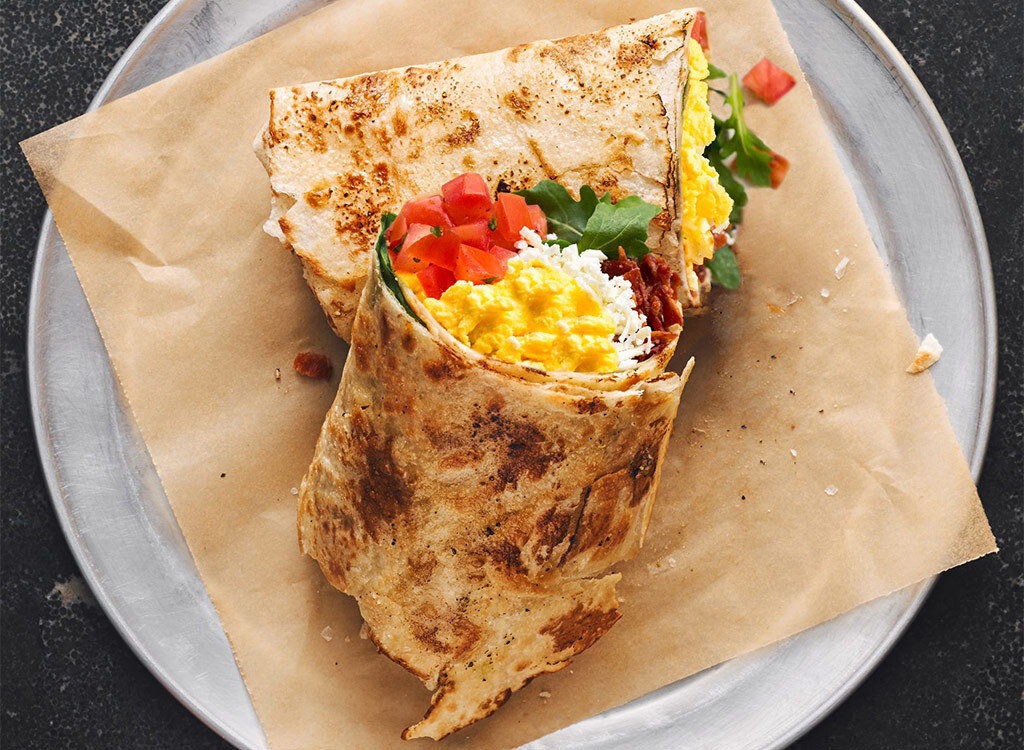 Piada breakfast wrap on plate