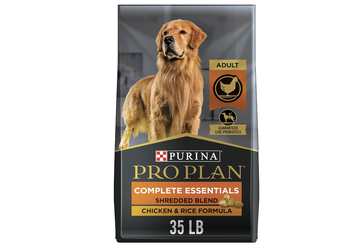 bag of Purina Pro Plan Savor Adult Shredded Blend dog food