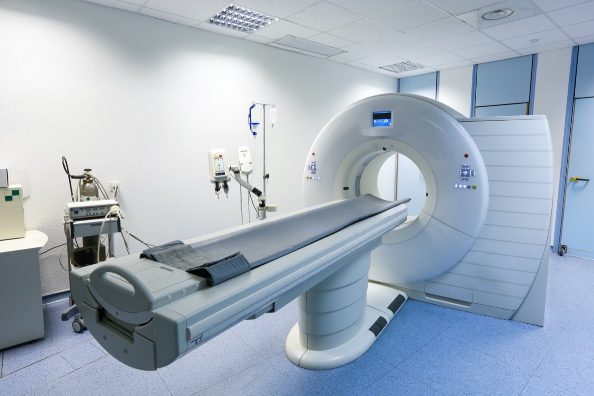 CT (Computed tomography) scanner in hospital laboratory.