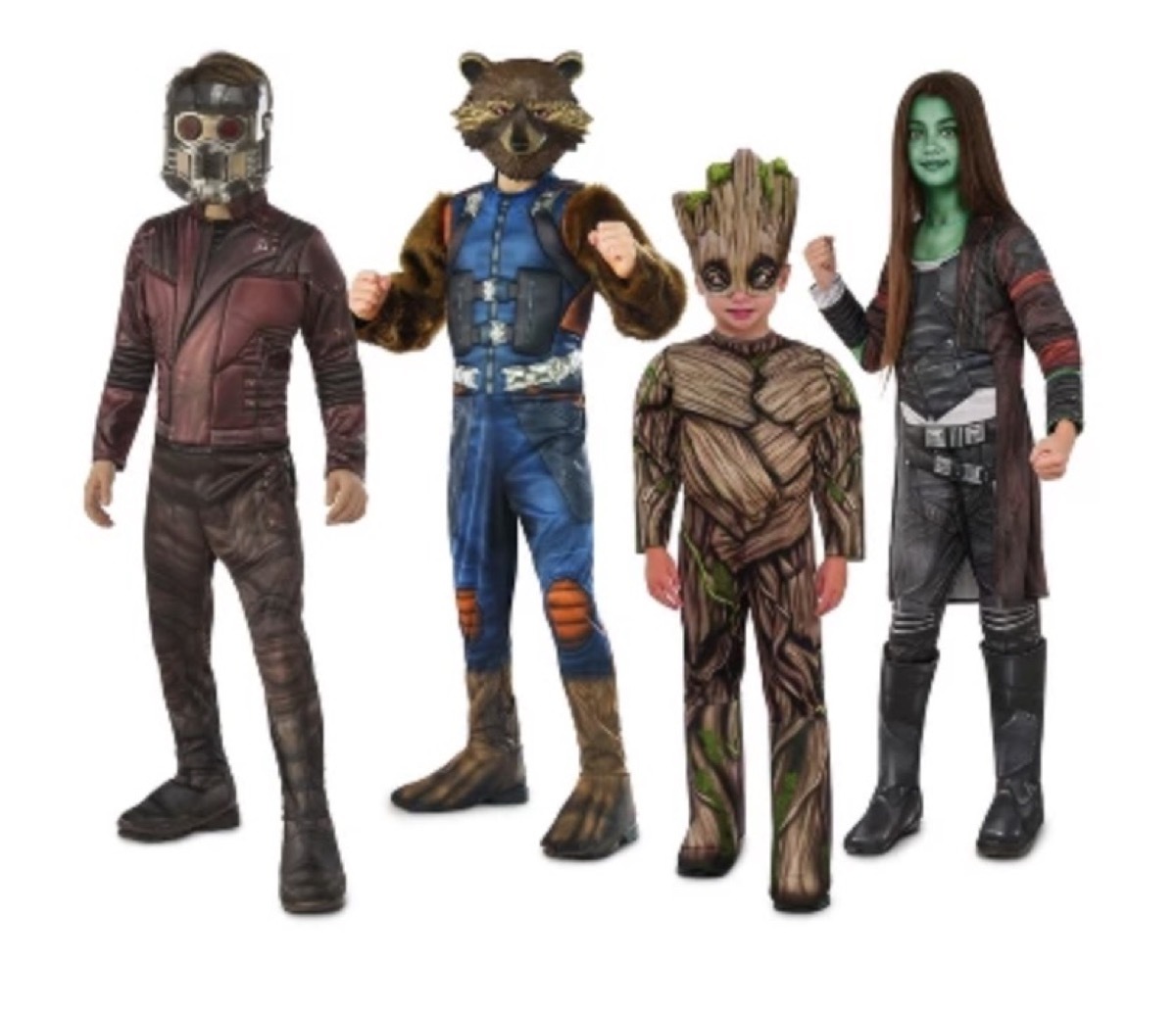 family dressed in guardians of the galaxy costumes, family halloween costumes