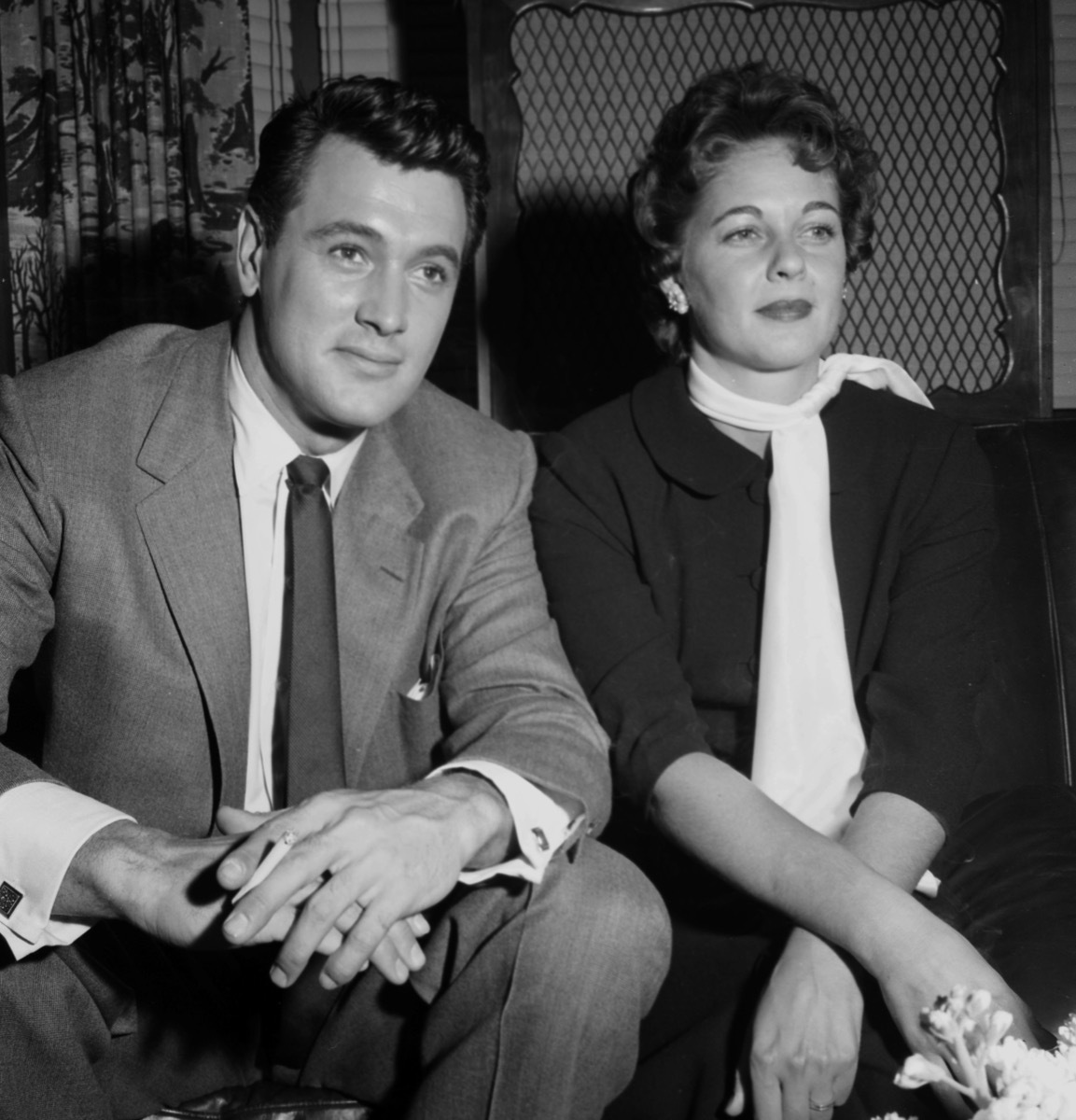 Rock Hudson and Phyllis Gates in 1955