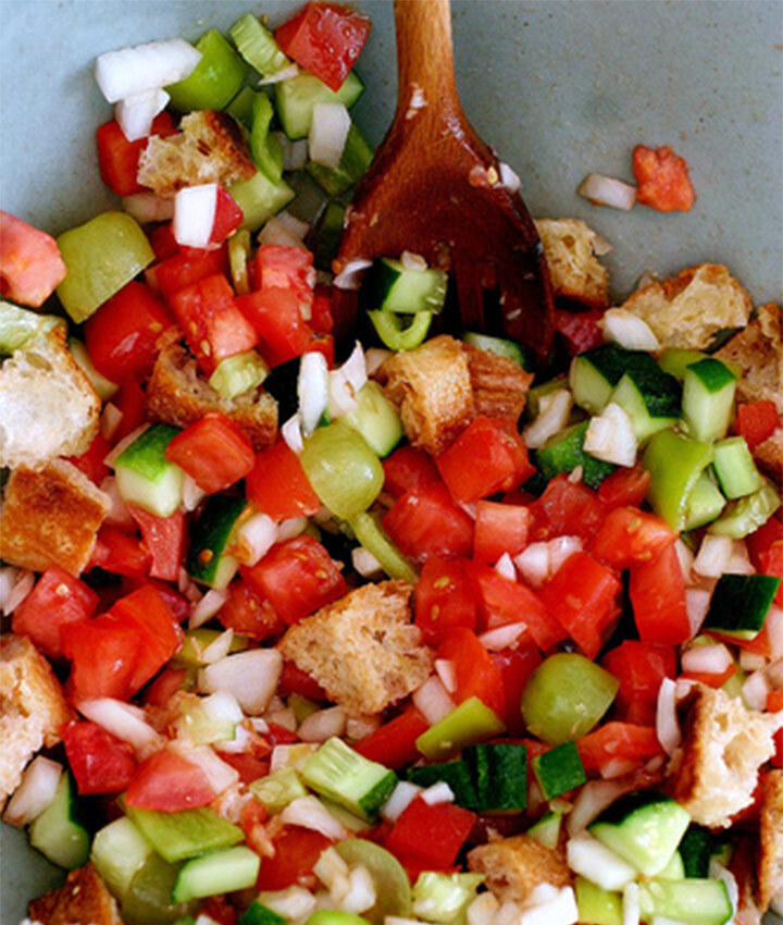 Gazpacho and lentil chorizo salad recipe