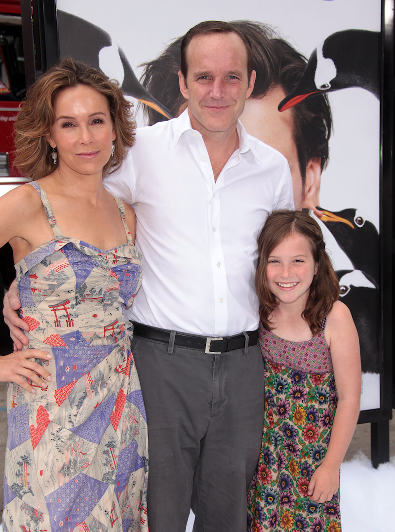 Jennifer Grey, Clark Gregg, and daughter Stella at the premiere of 