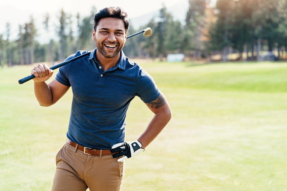 Cheerful golf player