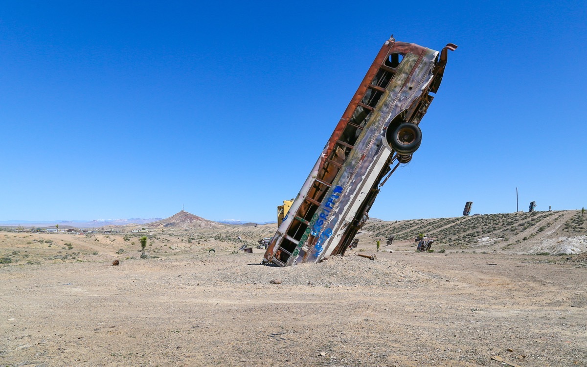 bus buried in ground nevada