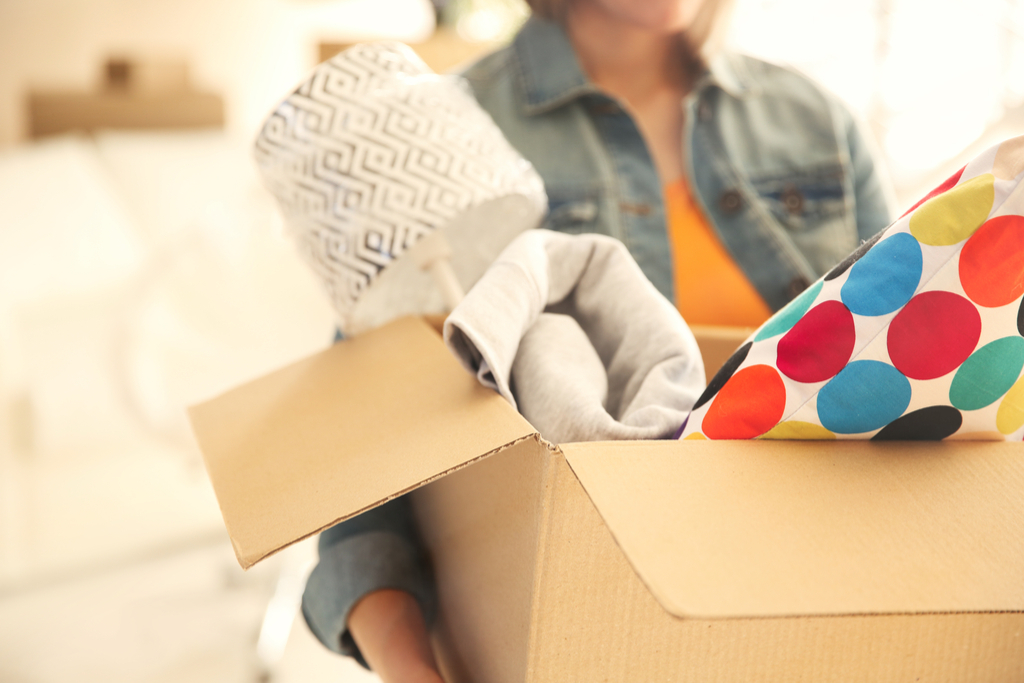 Woman with Box of Momentos 