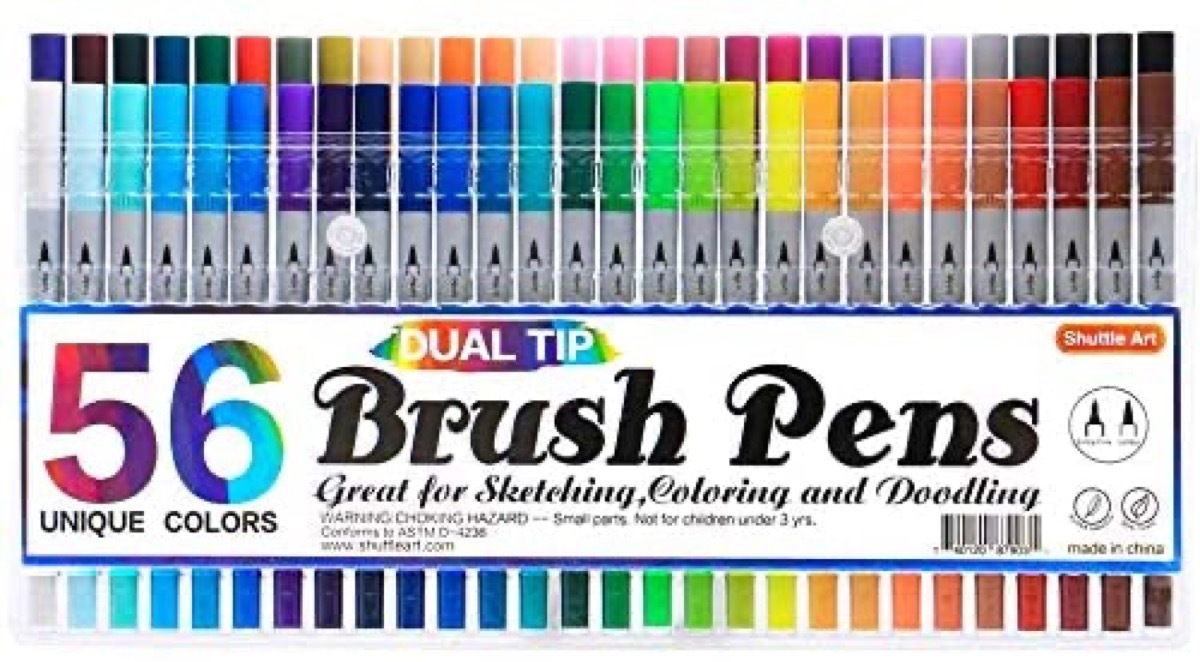 colorful set of brush pen markers