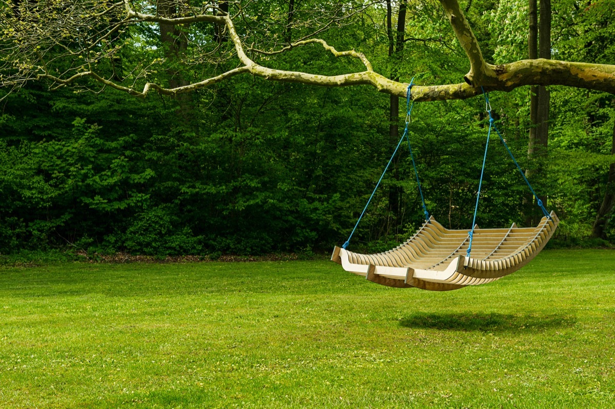 wooden tree swing