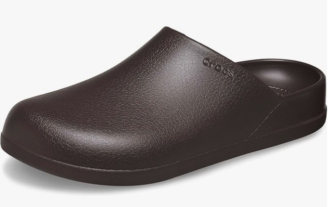 A black Croc clog