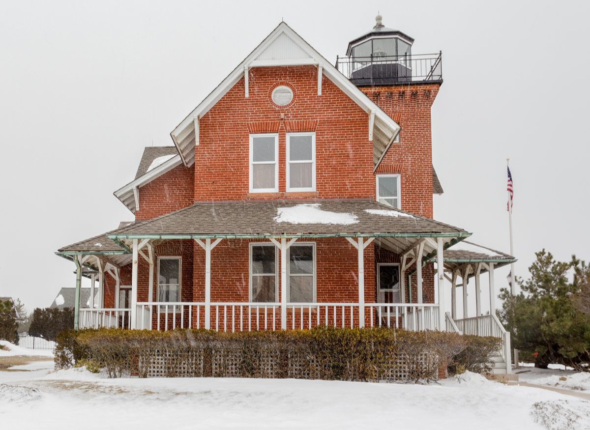 sea girt lighthouse new jersey in the winter