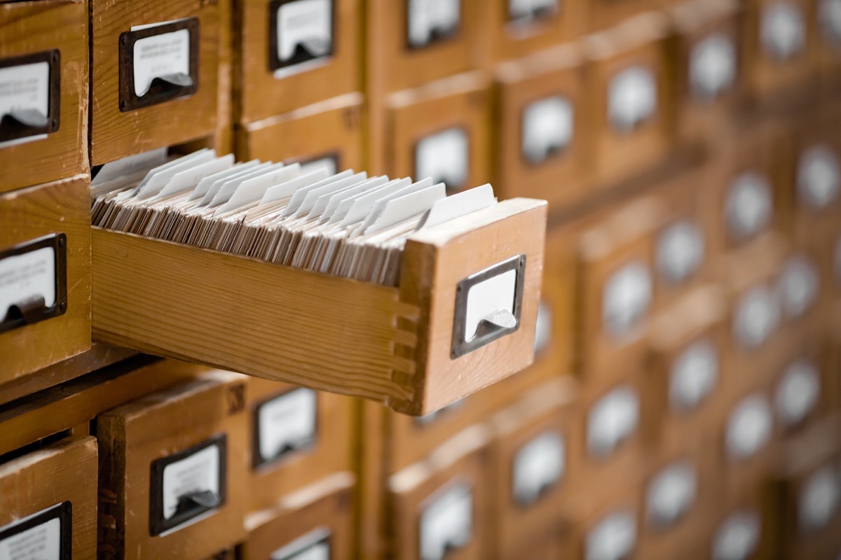 Library Card Catalog Old Classroom Objects