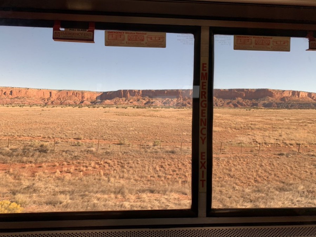 mesas from a train window