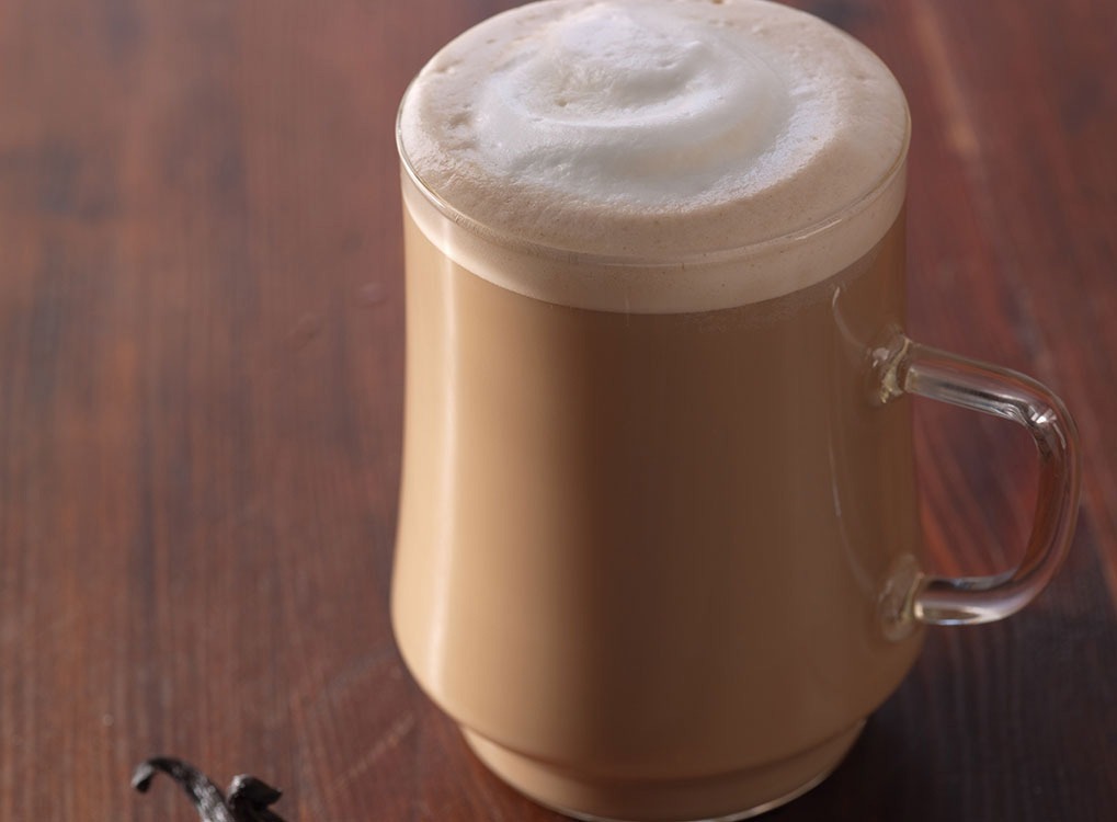 A latte with foam