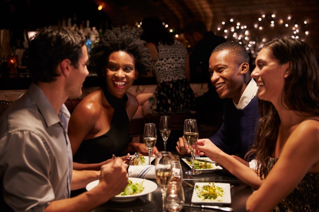 two couples out to dinner together