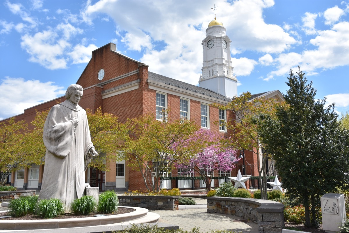 WEST HARTFORD, CT - MAY 16: Noah Webster statue in West Hartford, Connecticut, as seen on May 16, 2020.