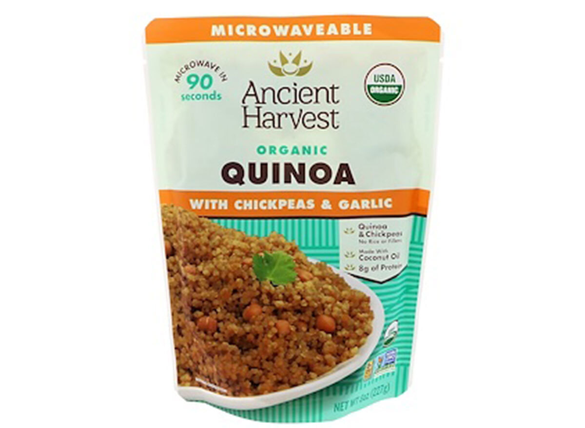 Ancient harvest quinoa with chickpeas and garlic