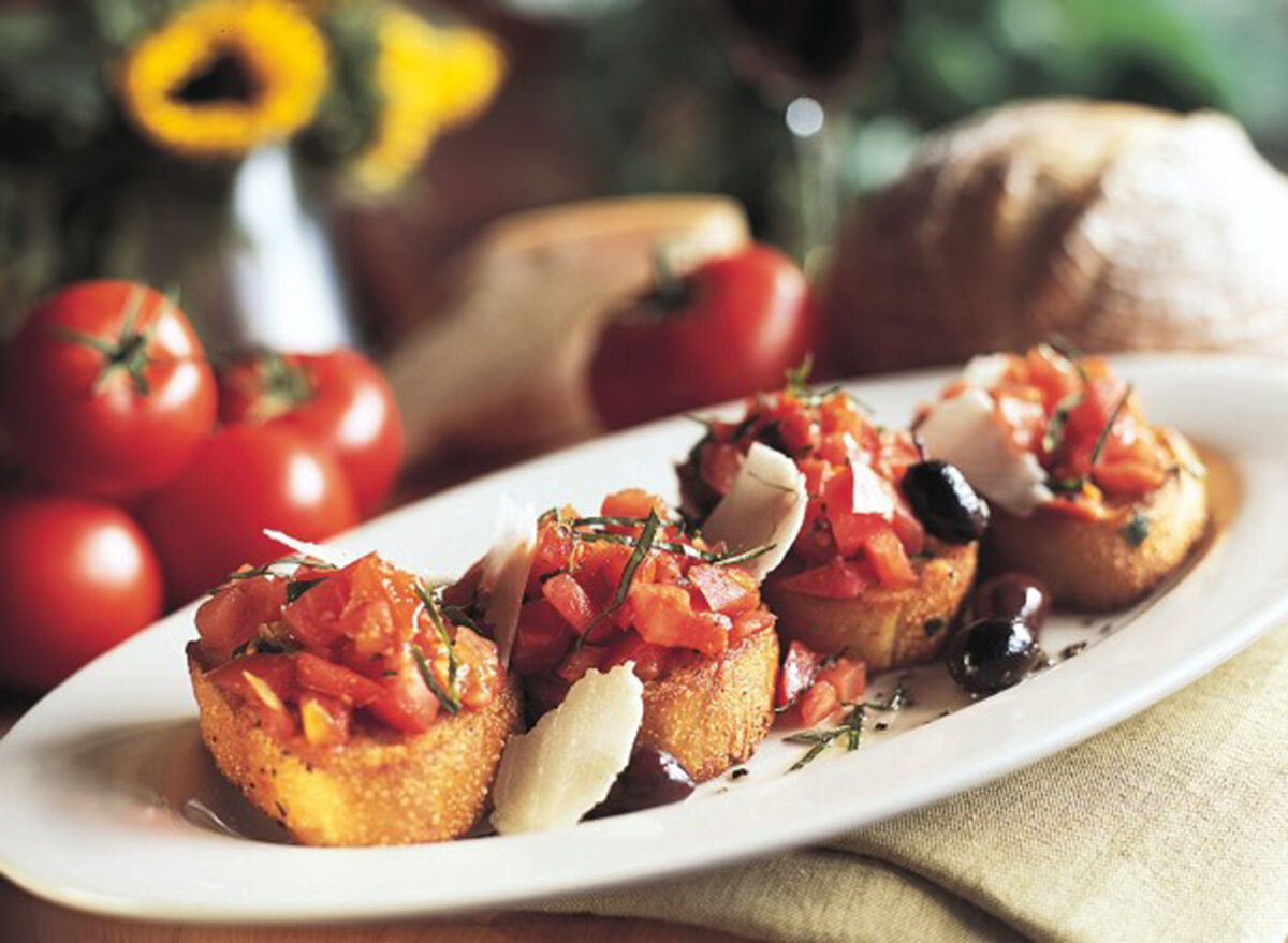 Tomato Basil Bruschetta at Maggiano's on a plate