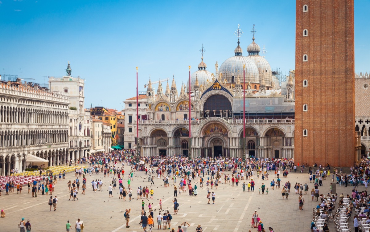 the main center with the St. Mark's Basilica in the foreground