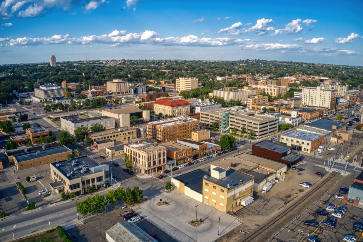 Aerial View of Bismark, North Dakota during Summer