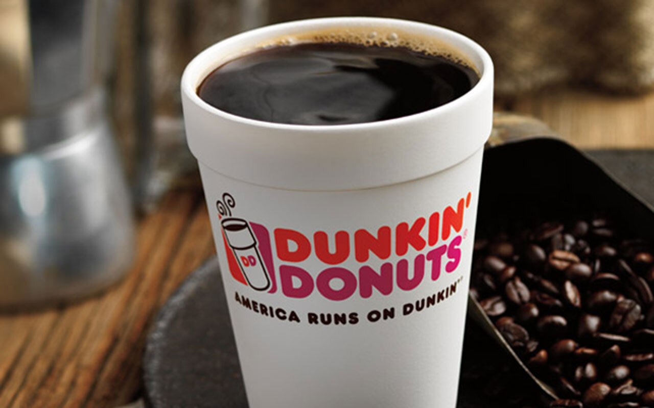 dunkin hot black coffee cup