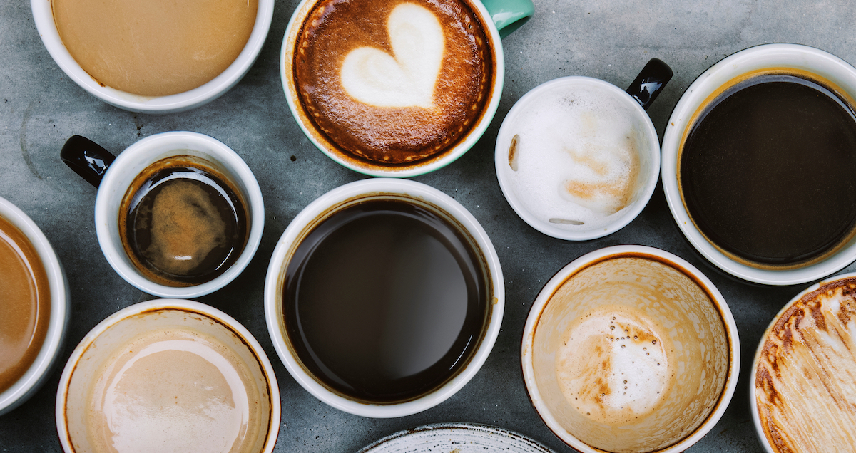 Various coffee drinks