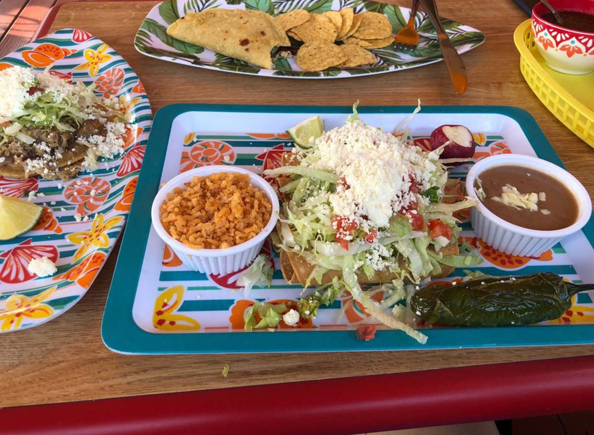 georgia tacos del chavo plate of enchiladas and rice