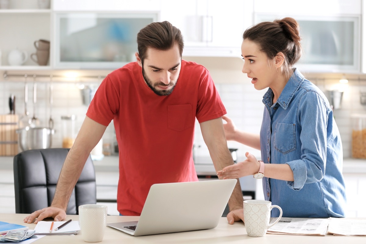 Couple working from home with no personal space