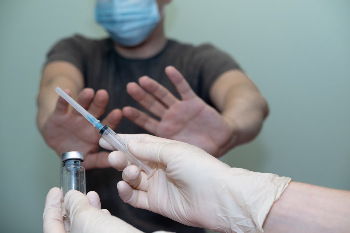 Patient refuses to take vaccination.