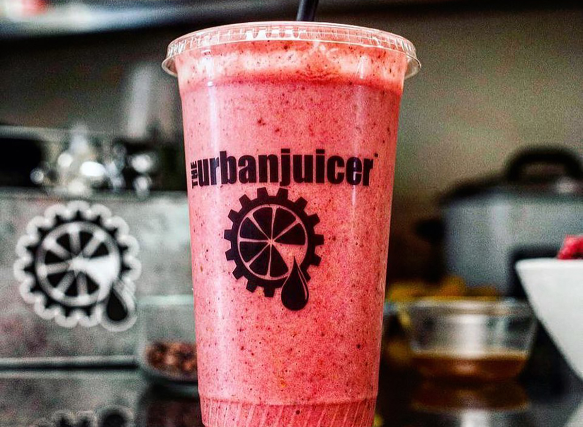 pink smoothie from urban juicer