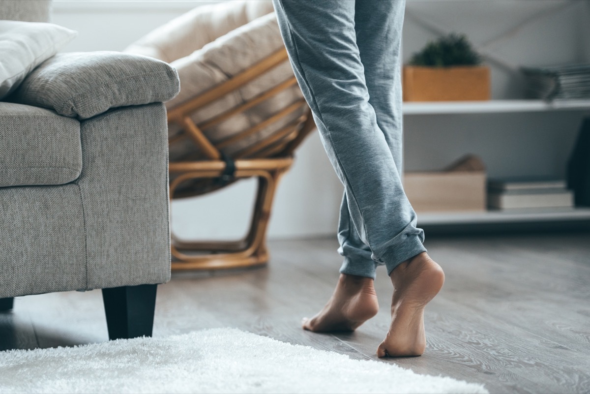 Woman walking on floor