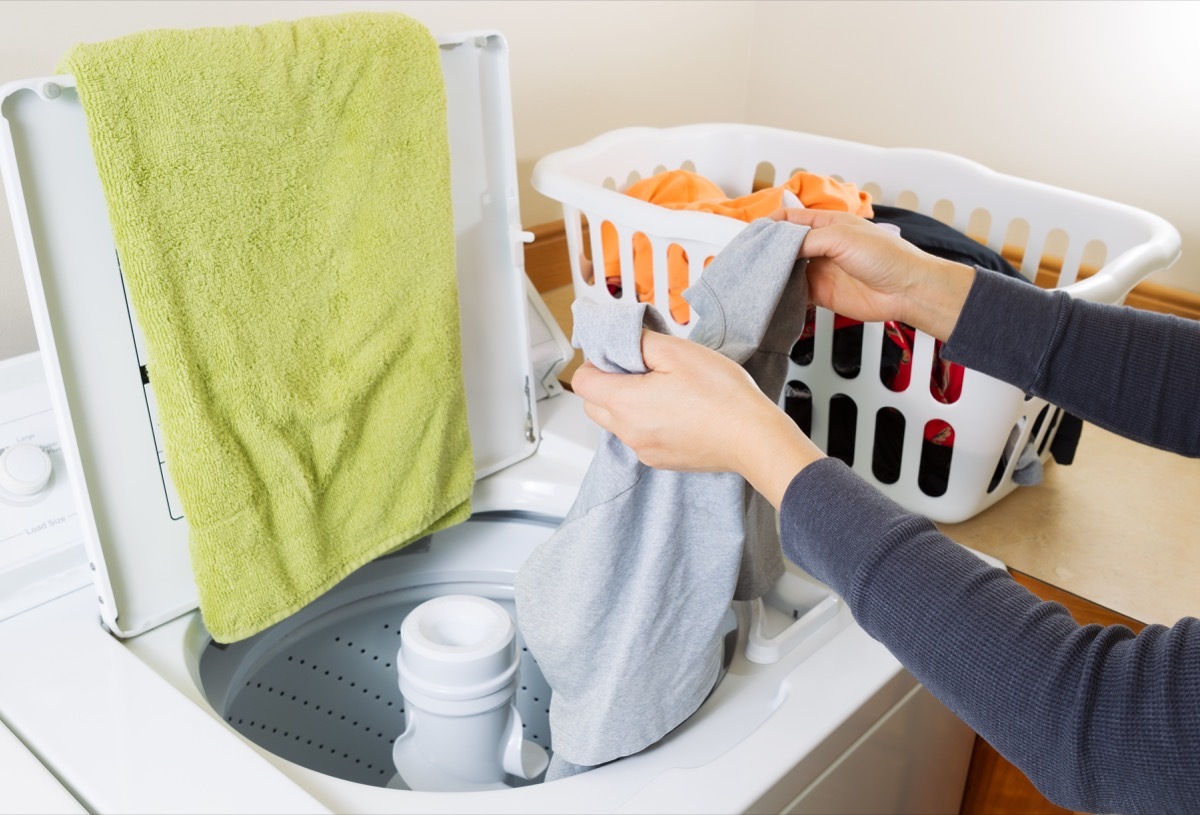 Photo of someone doing laundry