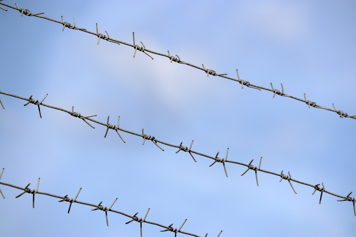 fence with barbed wire