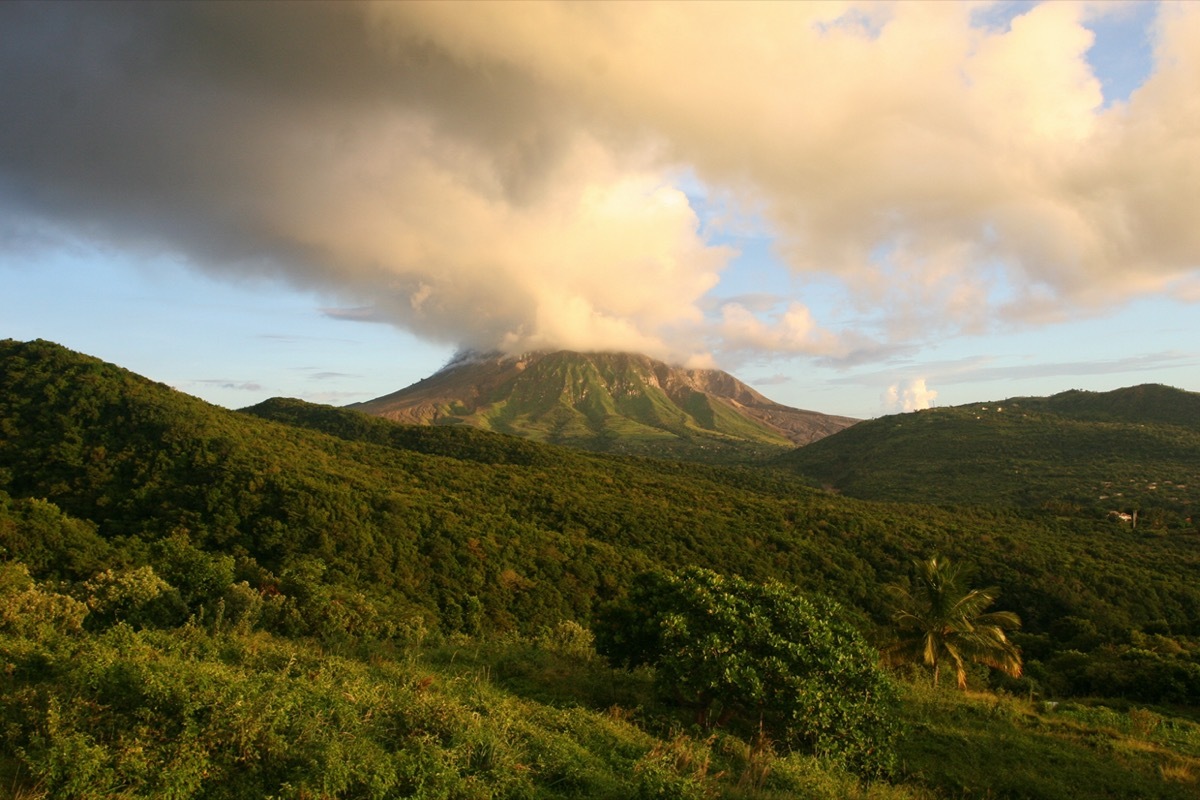 volcano on montserrat island