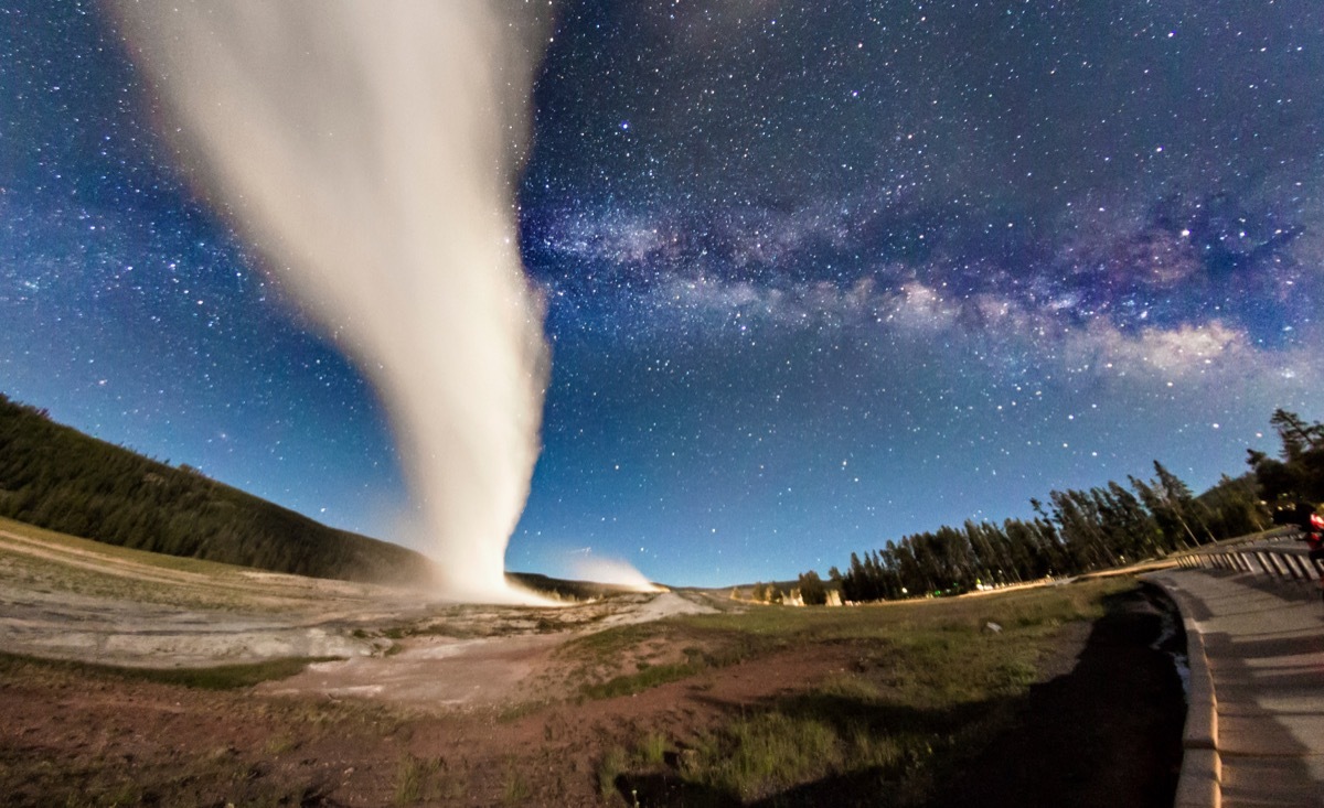 View of the Milky Way in Yellowstone National Park