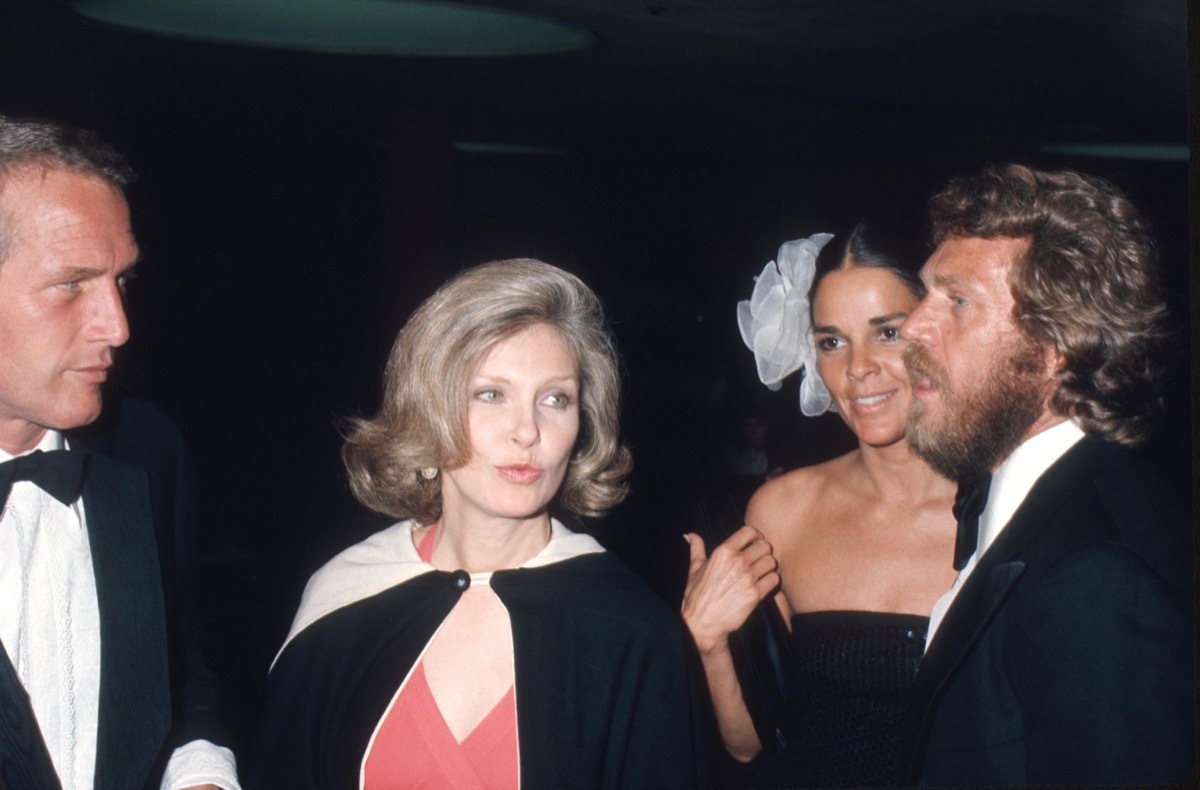 Paul Newman, Joanne Woodward, Ali MacGraw, and Steve McQueen in 1974