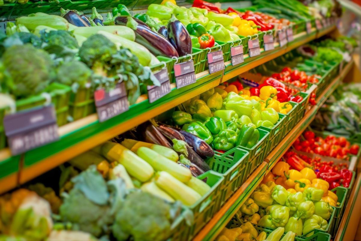 Fresh vegetables in the market.