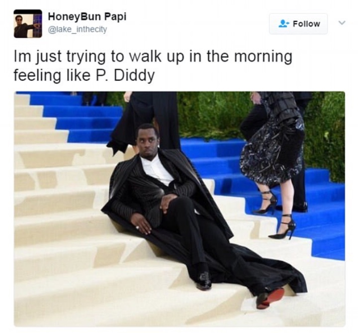 p diddy met gala stairs biggest memes 2017