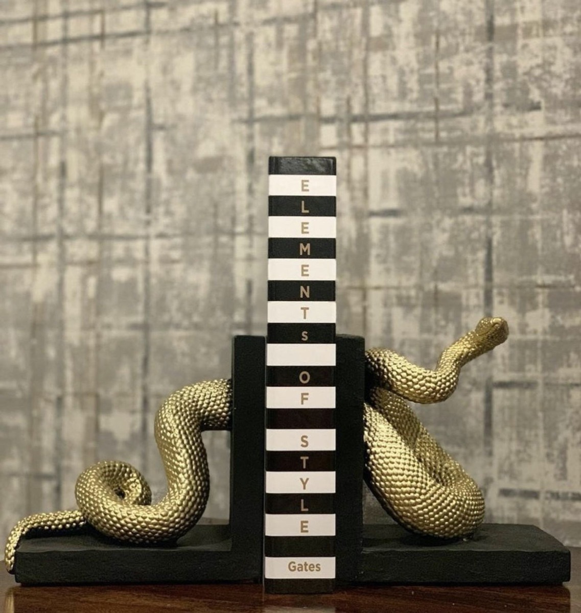 gold snake bookends