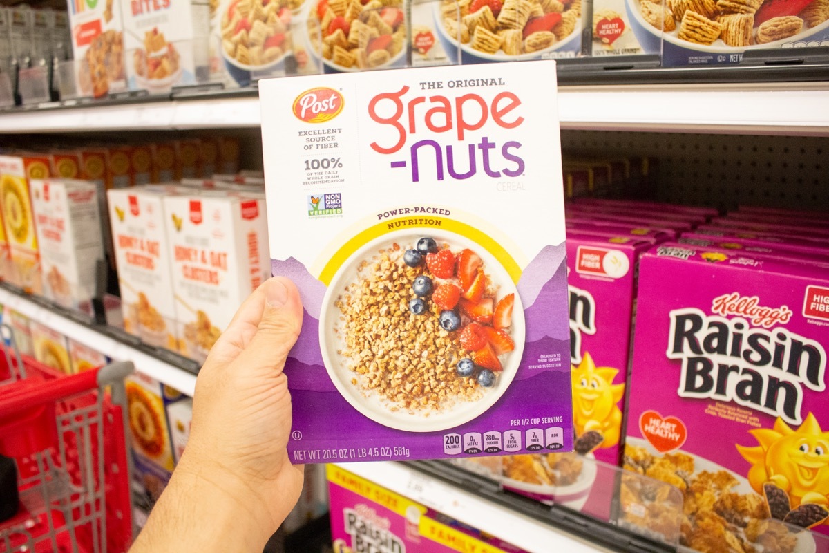 grape-nuts cereal in the store