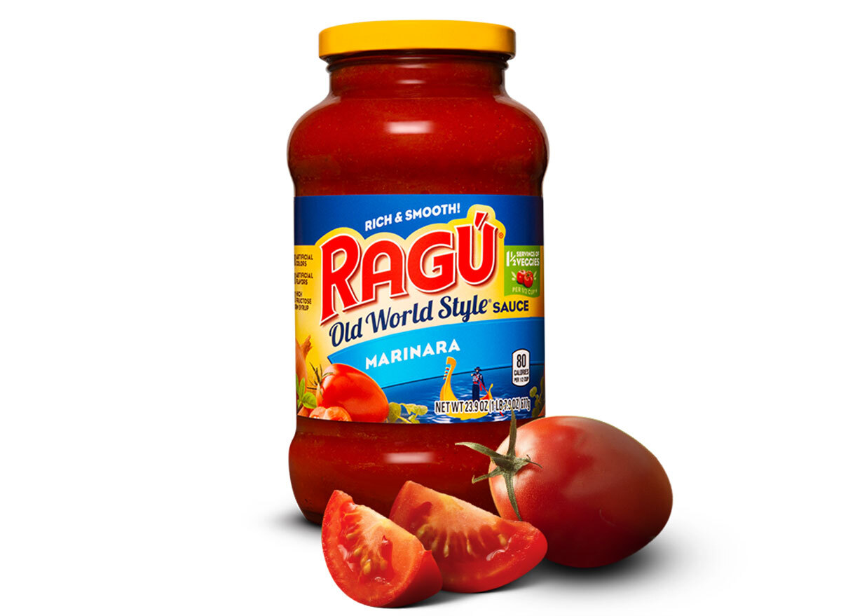 ragu old world style marinara sauce jar