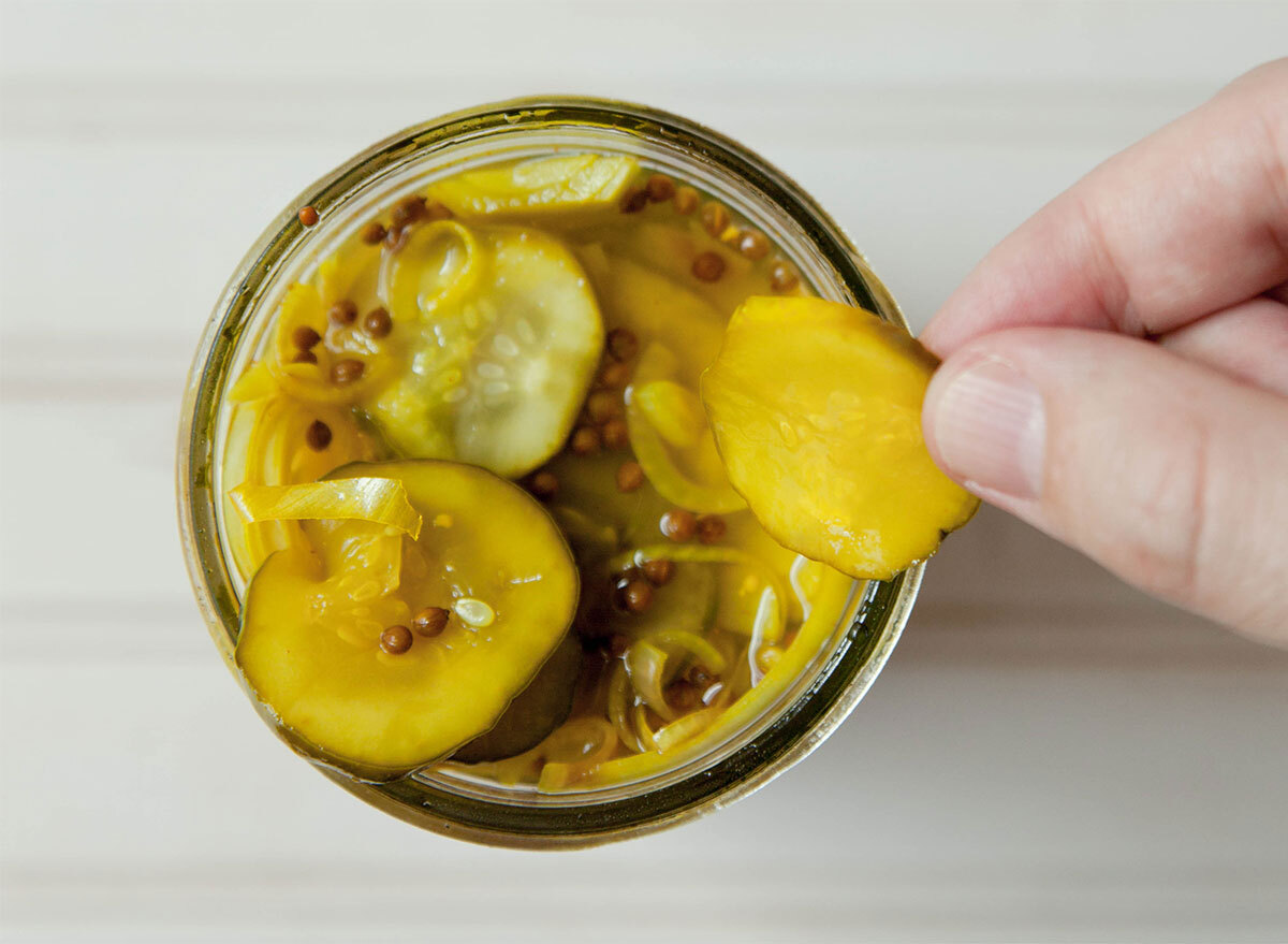 bread and butter pickles in jar