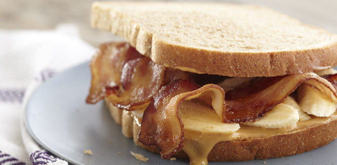 7. Banana & Peanut Butter & Bacon Sandwich