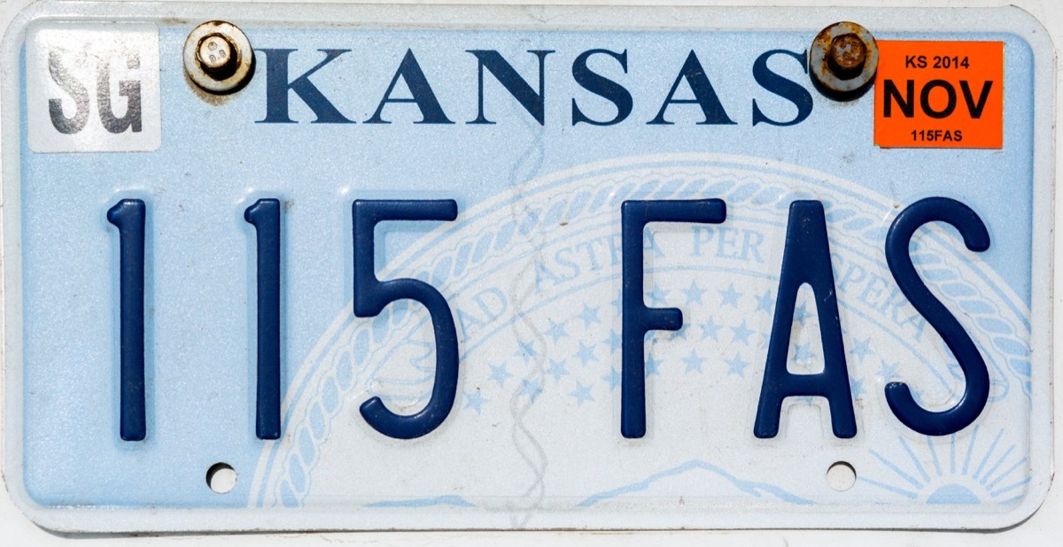 kansas license plate